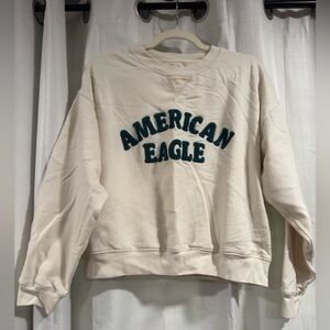 American Eagle Outfitters Cream Crew Neck Sweater